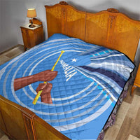 Somalia Quilt with Raised Fist Flag Blue Unity Wave Spirit