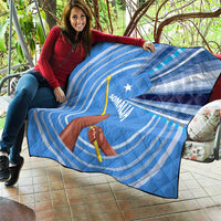 Somalia Quilt with Raised Fist Flag Blue Unity Wave Spirit