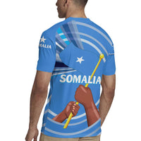 Somalia Rugby Jersey with Raised Fist Flag Blue Unity Wave Spirit