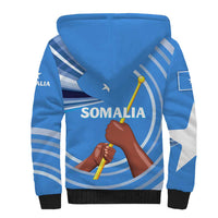 Somalia Sherpa Hoodie with Raised Fist Flag Blue Unity Wave Spirit