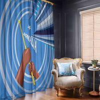 Somalia Window Curtain with Raised Fist Flag Blue Unity Wave Spirit