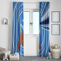 Somalia Window Curtain with Raised Fist Flag Blue Unity Wave Spirit