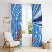 Somalia Window Curtain with Raised Fist Flag Blue Unity Wave Spirit