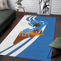 Somalia Area Rug with Camel Desert Map Palm Tree Heritage Spirit