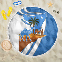 Somalia Beach Blanket with Camel Desert Map Palm Tree Heritage Spirit
