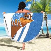 Somalia Beach Blanket with Camel Desert Map Palm Tree Heritage Spirit