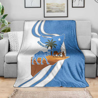 Somalia Blanket with Camel Desert Map Palm Tree Heritage Spirit