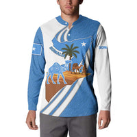Somalia Button Sweatshirt with Camel Desert Map Palm Tree Heritage Spirit
