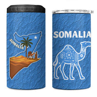 Somalia 4 in 1 Can Cooler Tumbler with Camel Desert Map Palm Tree Heritage Spirit