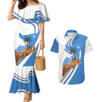 Somalia Couples Matching Mermaid Dress and Hawaiian Shirt with Camel Desert Map Palm Tree Heritage Spirit