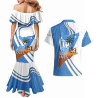 Somalia Couples Matching Mermaid Dress and Hawaiian Shirt with Camel Desert Map Palm Tree Heritage Spirit