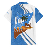Somalia Family Matching Off Shoulder Maxi Dress and Hawaiian Shirt with Camel Desert Map Palm Tree Heritage Spirit