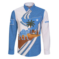 Somalia Family Matching Off Shoulder Short Dress and Hawaiian Shirt with Camel Desert Map Palm Tree Heritage Spirit