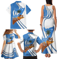 Somalia Family Matching Tank Maxi Dress and Hawaiian Shirt with Camel Desert Map Palm Tree Heritage Spirit