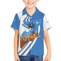 Somalia Family Matching Tank Maxi Dress and Hawaiian Shirt with Camel Desert Map Palm Tree Heritage Spirit