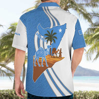 Somalia Hawaiian Shirt with Camel Desert Map Palm Tree Heritage Spirit