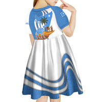 Somalia Kid Short Sleeve Dress with Camel Desert Map Palm Tree Heritage Spirit