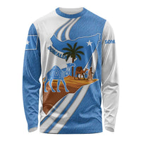 Somalia Long Sleeve Shirt with Camel Desert Map Palm Tree Heritage Spirit