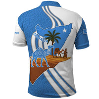 Somalia Polo Shirt with Camel Desert Map Palm Tree Heritage Spirit