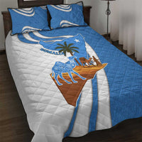 Somalia Quilt Bed Set with Camel Desert Map Palm Tree Heritage Spirit