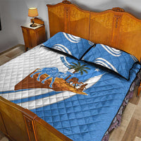 Somalia Quilt Bed Set with Camel Desert Map Palm Tree Heritage Spirit