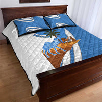 Somalia Quilt Bed Set with Camel Desert Map Palm Tree Heritage Spirit