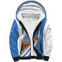 Somalia Sherpa Hoodie with Camel Desert Map Palm Tree Heritage Spirit