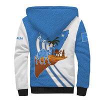 Somalia Sherpa Hoodie with Camel Desert Map Palm Tree Heritage Spirit