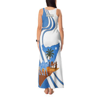 Somalia Tank Maxi Dress with Camel Desert Map Palm Tree Heritage Spirit