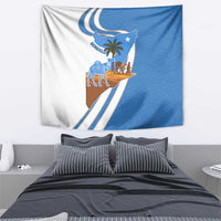 Somalia Tapestry with Camel Desert Map Palm Tree Heritage Spirit