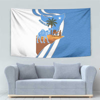 Somalia Tapestry with Camel Desert Map Palm Tree Heritage Spirit
