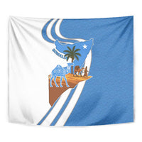 Somalia Tapestry with Camel Desert Map Palm Tree Heritage Spirit