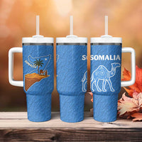 Somalia Tumbler With Handle with Camel Desert Map Palm Tree Heritage Spirit