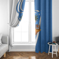 Somalia Window Curtain with Camel Desert Map Palm Tree Heritage Spirit