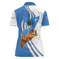 Somalia Women Polo Shirt with Camel Desert Map Palm Tree Heritage Spirit