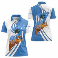 Somalia Women Polo Shirt with Camel Desert Map Palm Tree Heritage Spirit