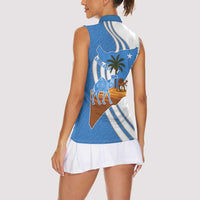 Somalia Women Sleeveless Polo Shirt with Camel Desert Map Palm Tree Heritage Spirit