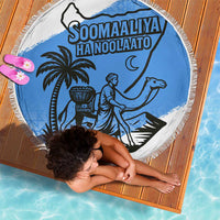 Somalia Beach Blanket with Soomaaliya Ha Noolaato Nomad Moon Flag Spirit