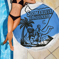 Somalia Beach Blanket with Soomaaliya Ha Noolaato Nomad Moon Flag Spirit