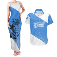 Somalia Couples Matching Tank Maxi Dress and Hawaiian Shirt with Soomaaliya Ha Noolaato Nomad Moon Flag Spirit