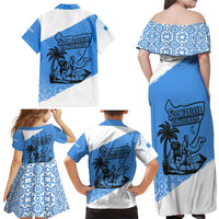 Somalia Family Matching Off Shoulder Maxi Dress and Hawaiian Shirt with Soomaaliya Ha Noolaato Nomad Moon Flag Spirit