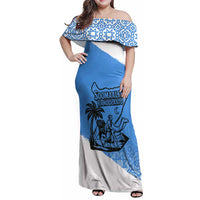 Somalia Family Matching Off Shoulder Maxi Dress and Hawaiian Shirt with Soomaaliya Ha Noolaato Nomad Moon Flag Spirit
