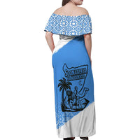 Somalia Family Matching Off Shoulder Maxi Dress and Hawaiian Shirt with Soomaaliya Ha Noolaato Nomad Moon Flag Spirit