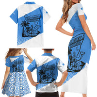 Somalia Family Matching Short Sleeve Bodycon Dress and Hawaiian Shirt with Soomaaliya Ha Noolaato Nomad Moon Flag Spirit