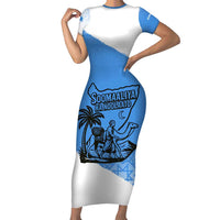 Somalia Family Matching Short Sleeve Bodycon Dress and Hawaiian Shirt with Soomaaliya Ha Noolaato Nomad Moon Flag Spirit