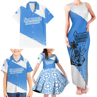 Somalia Family Matching Tank Maxi Dress and Hawaiian Shirt with Soomaaliya Ha Noolaato Nomad Moon Flag Spirit