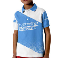 Somalia Kid Polo Shirt with Soomaaliya Ha Noolaato Nomad Moon Flag Spirit