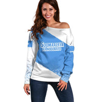 Somalia Off Shoulder Sweater with Soomaaliya Ha Noolaato Nomad Moon Flag Spirit