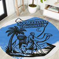 Somalia Round Carpet with Soomaaliya Ha Noolaato Nomad Moon Flag Spirit