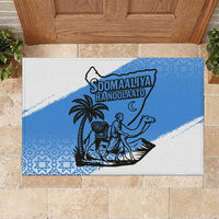 Somalia Rubber Doormat with Soomaaliya Ha Noolaato Nomad Moon Flag Spirit